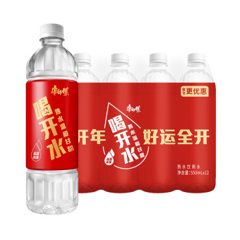 康师傅 喝开水 温和熟水饮用水超高温杀菌超值家庭装整箱 550ml*12瓶