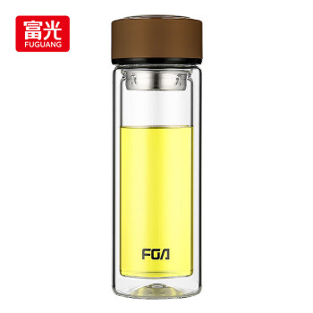 富光 Fuguang 富光 格调 WFB1013-320 双层玻璃杯 320ml 咖啡色