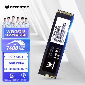 PREDATOR 宏碁掠夺者 GM7000 NVMe M.2 固态硬盘 1TB（PCI-E4.0）