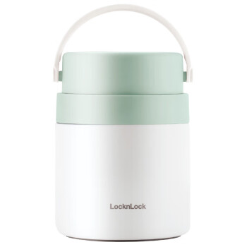 LOCK&LOCK 保温桶 不锈钢便携式手提保温饭盒带餐具500ml 绿色