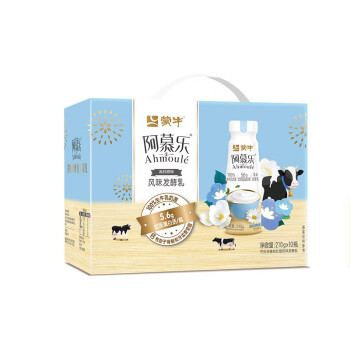 MENGNIU 蒙牛 阿慕乐原味风味发酵乳PET瓶210g×10瓶×1箱（礼盒装）