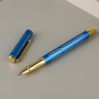 HERO 英雄 钢笔 3166A正姿学生日常书写铱金多彩喷漆金属杆练字墨水笔 EF暗尖 蓝色 JD