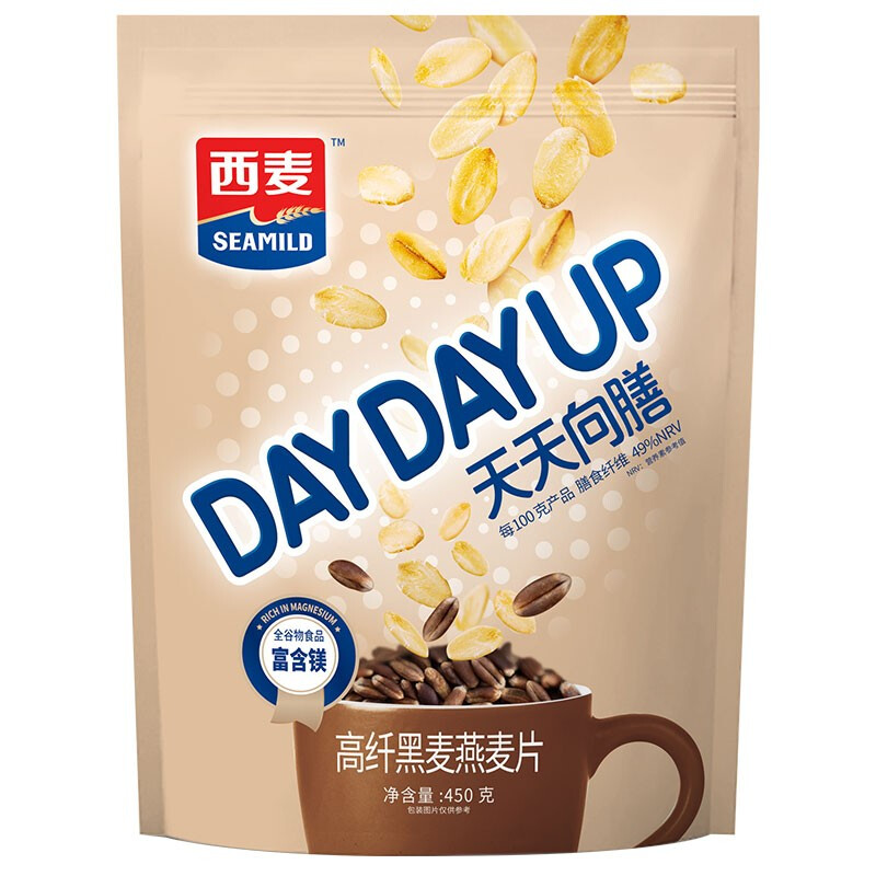 SEAMILD 西麦 天天向膳 高纤黑燕麦片 450g 5.9元（11.8元/2件，双重优惠）