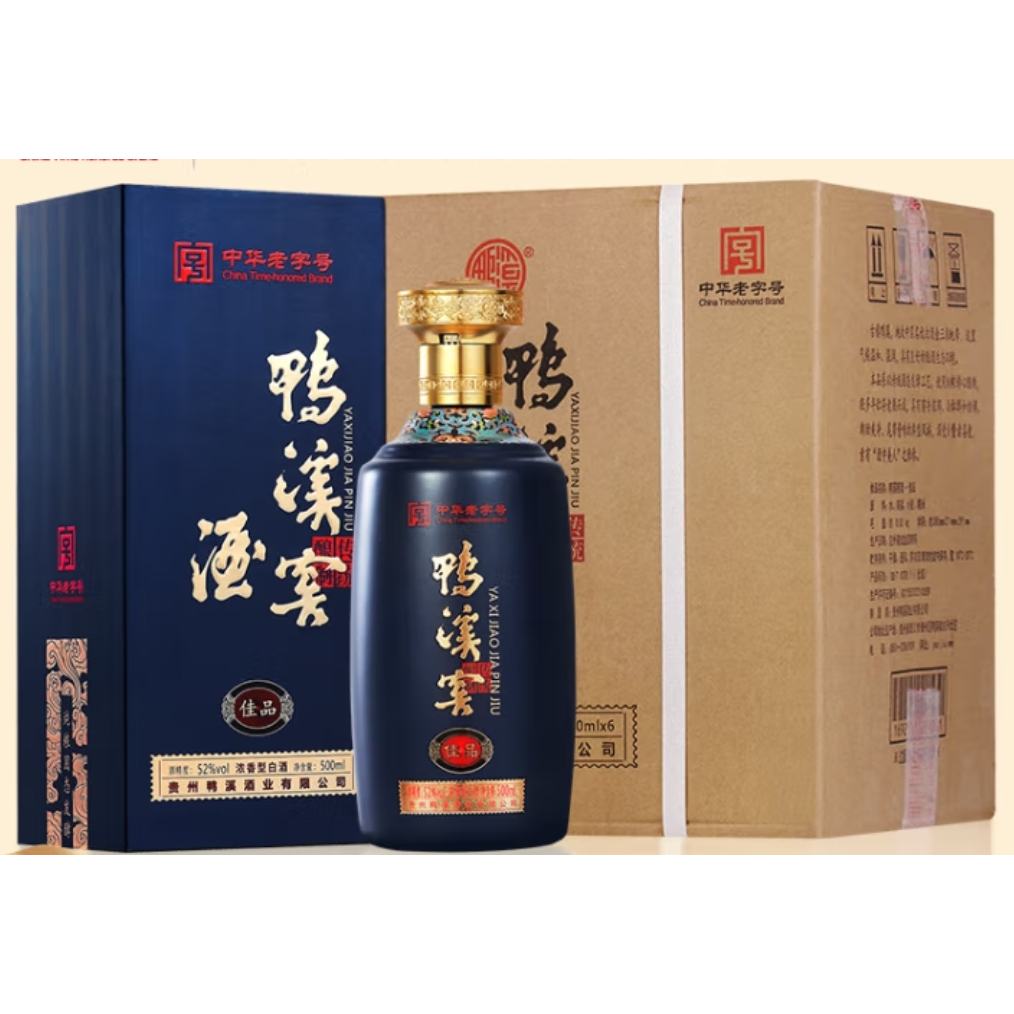 京東百億補(bǔ)貼：鴨溪窖 52度 濃香型白酒 500ml*6瓶整箱 純糧食酒  485.00元包郵