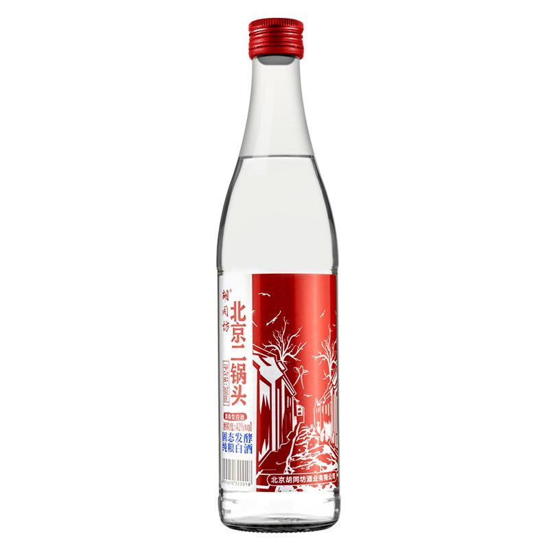 胡同坊 红标 北京二锅头 42%vol 清香型白酒 500ml 单瓶装 14元