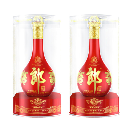 LANGJIU 郎酒 紅花郎15 陳釀 醬香型 53度 500mL 2瓶 雙瓶裝 券后790元