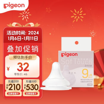 Pigeon 贝亲 自然实感第3代系列 BA133 启衔奶嘴 LL 9月+