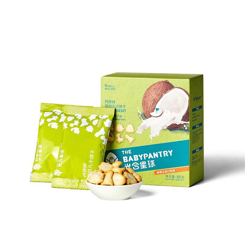 BabyPantry 光合星球 钙铁锌婴幼儿小饼干 牛奶椰子味 80g 13.76元（需买3件，需用券）