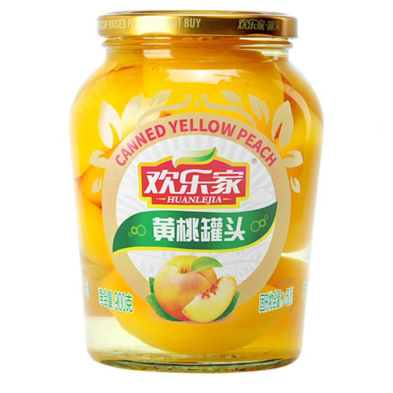 HUANLEJIA 歡樂家 黃桃罐頭 900g 17.9元