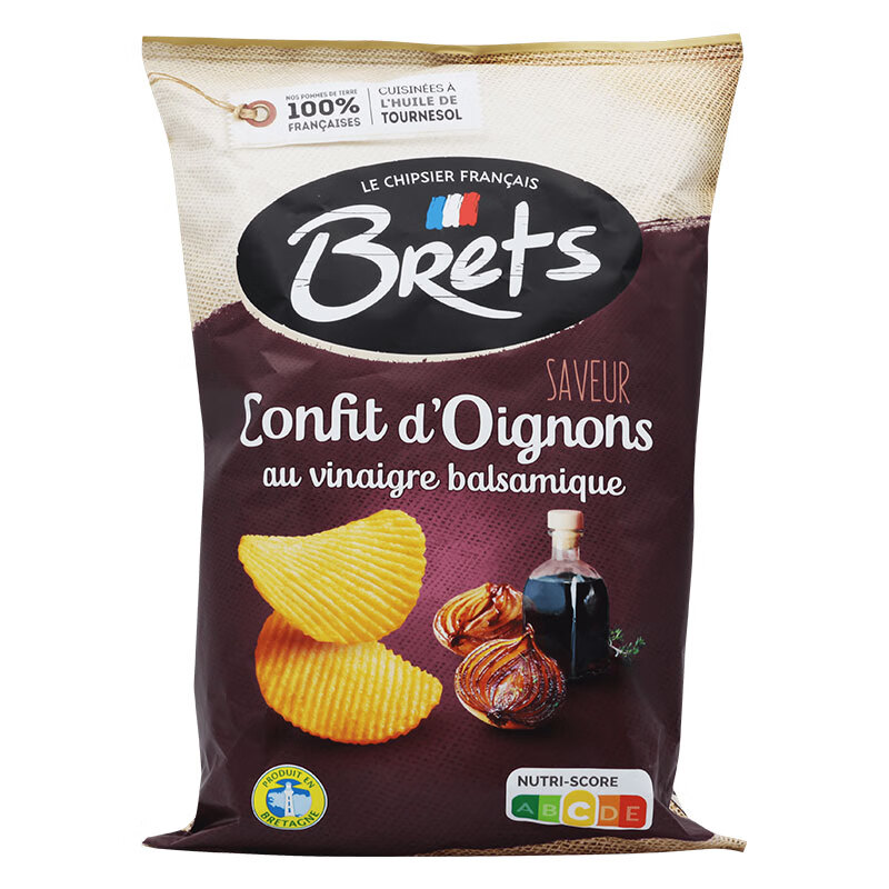 布瑞特（临期产品）法国进口 薯片 休闲零食 24年2月到期 布瑞特小洋葱香醋味薯片125g*3袋 券后39.9元