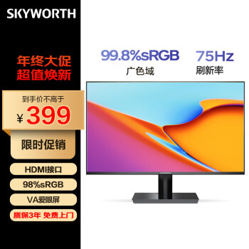 移动端：SKYWORTH 创维 F22B11F 21.45英寸 VA 显示器（1920×1080、75Hz、98%sRGB）