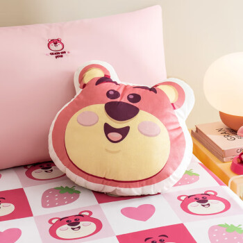 Disney 迪士尼 抱枕头办公室午睡可爱卡通草莓熊42*39.5cm一只装