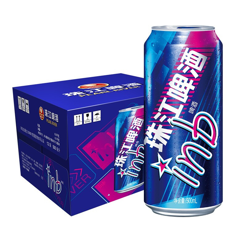 珠江啤酒 8度 珠江InBeer啤酒 500ml*12听 整箱装 年货送礼 25.4元（需买5件，需用券）