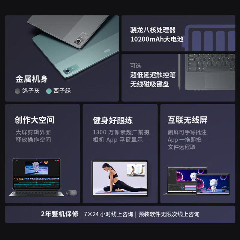 Lenovo 联想 小新Pad Pro 12.7英寸骁龙870影音娱乐办公学习游戏平板电脑莱茵全局护眼 2.9k 144Hz 8+128GWIFI灰 券后1639元