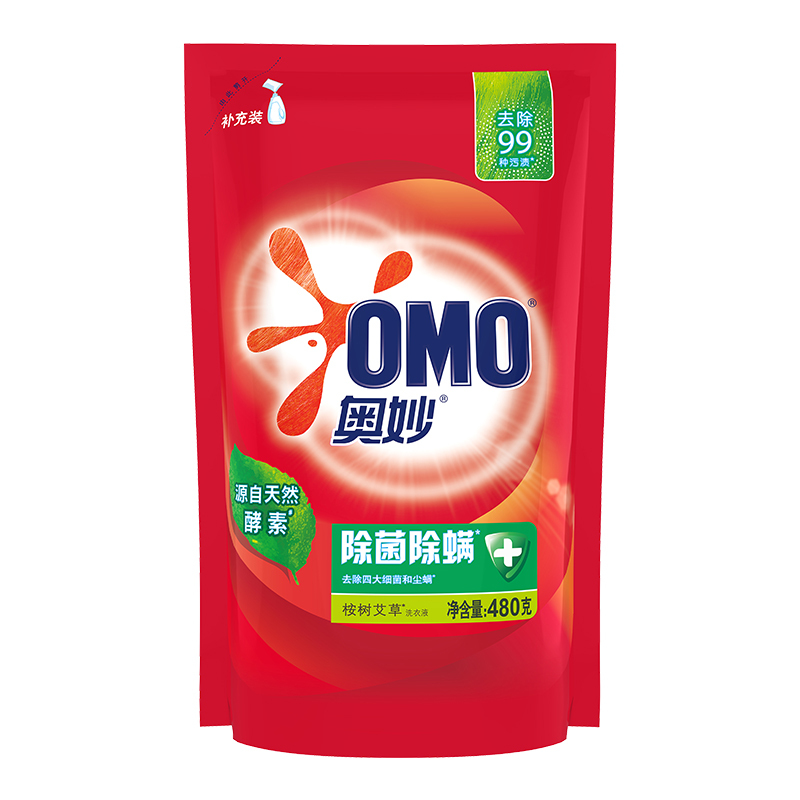 OMO 奥妙 除菌除螨酵素洗衣液9.6斤（400g*12）99%除菌除螨 72小时抑菌 券后54元