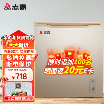 CHIGO 志高 微霜专利认证冷柜 205升家用冰柜冷藏冷冻六档调节一级能耗单温小型冰柜 BD/BC-205DW