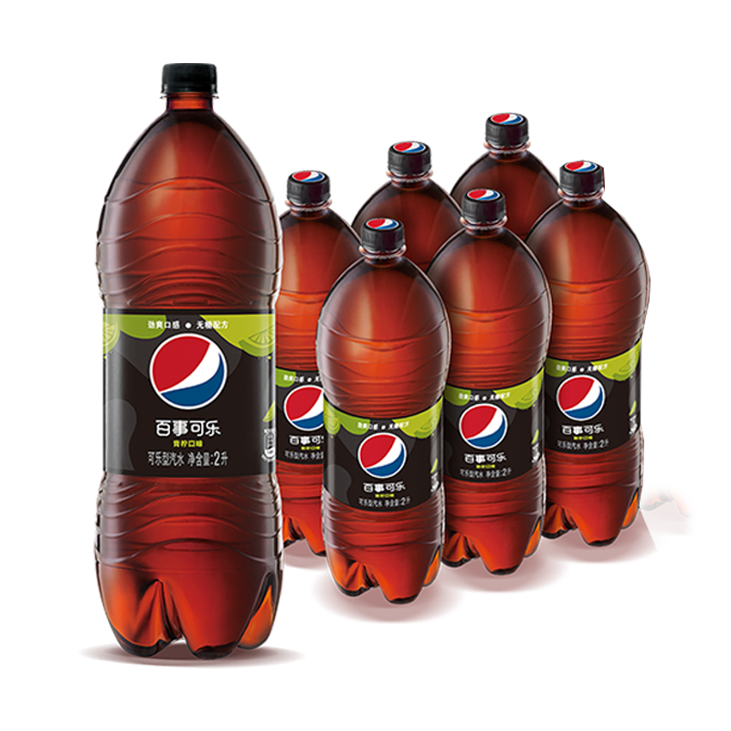pepsi 百事 可乐 无糖 Pepsi 青柠味 碳酸饮料 汽水 大瓶 2L*6瓶 饮料整箱 26.37元