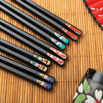 LOCK&LOCK 合金筷子家用家庭分食筷 多色彩分类日式餐具套装 5双