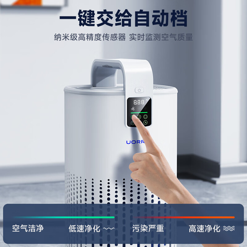 爆卖年货：UORRIS 德国欧瑞氏空气净化器 除甲醛分解式去烟味除菌除异味 母婴家用卧室新房入住专用等离子去醛净化器 升级版【十倍除醛量丨六重深度净化丨可遥控】 低噪设计丨ECO智能变频节能丨等离子杀菌 689元