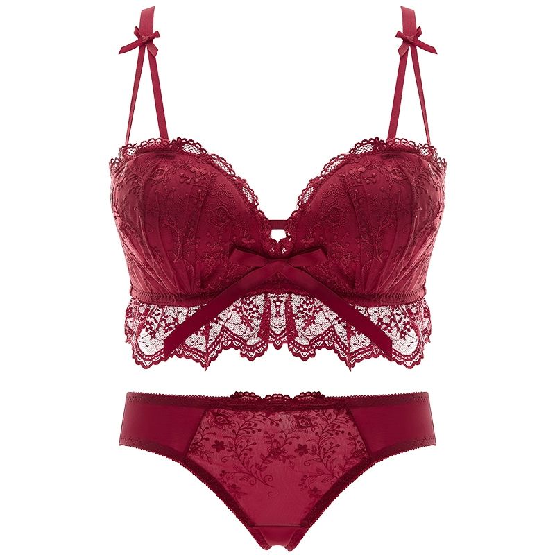 Glambody MAGIC NATURAL LINE 红色蕾丝无钢圈文胸套装 682336 券后53元