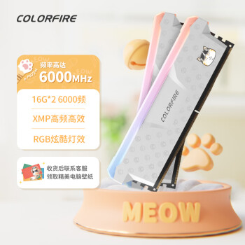 COLORFIRE 镭风 32GB(16Gx2)DDR5 6000 台式机内存条 MEOW系列 RGB灯条