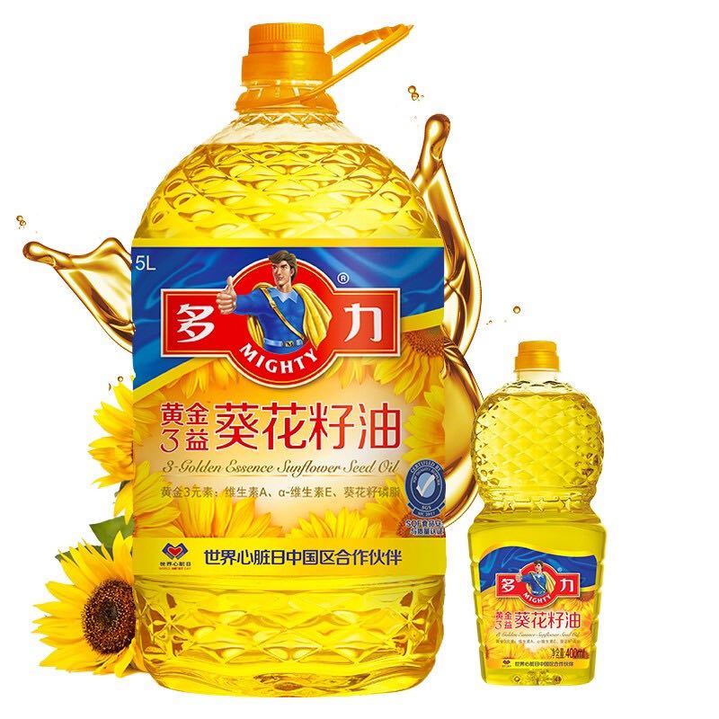 MIGHTY 多力 黄金三益 葵花籽油 5L 券后99.41元