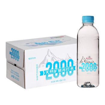 Laoshan 崂山矿泉 饮用天然矿泉苏打水420ml*24瓶中华弱碱矿泉水