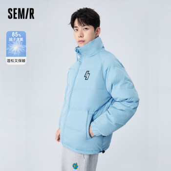 Semir 森马 [门店发货]|森马羽绒服男2022冬装新款宽松中性风外套101722113201天空蓝M