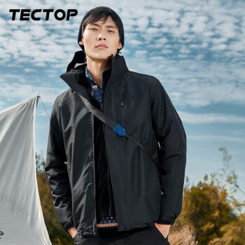 TECTOP 探拓 男子三合一冲锋衣 D207277CF 黑色 L