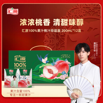 汇源 100%果汁桃汁年货礼盒200ml*12盒多种维生素饮料 整箱礼盒