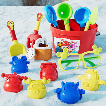 BIG TAYLOR 泰芬乐 超级飞侠儿童沙滩玩具15件挖沙工具