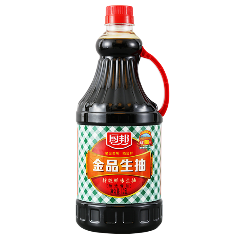 京东百亿补贴:厨邦 酱油 金品生抽 180天特级酿造 1.25L 10.90元包邮