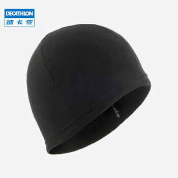 DECATHLON 迪卡侬 滑雪运动摇粒绒柔软保暖轻便成人滑雪帽冬帽黑色2130173均码