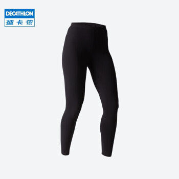 DECATHLON 迪卡侬 基础女士紧身裤 NYAMBA 100系列2454941  92%精梳棉 黑色170/100B/2XL