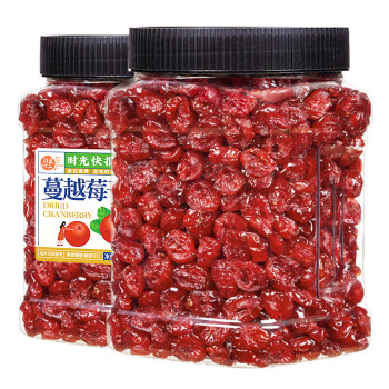 每果时光 蔓越莓干400g罐装蜜饯果干果脯休闲零食红宝石果肉烘焙水果干