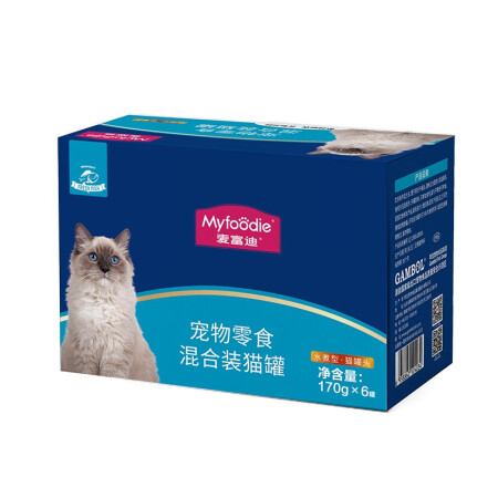 Myfoodie 麦富迪 猫罐头 猫咪罐头 营养低盐补水猫零食湿粮 三口味混合装170g*6 券后21.9元