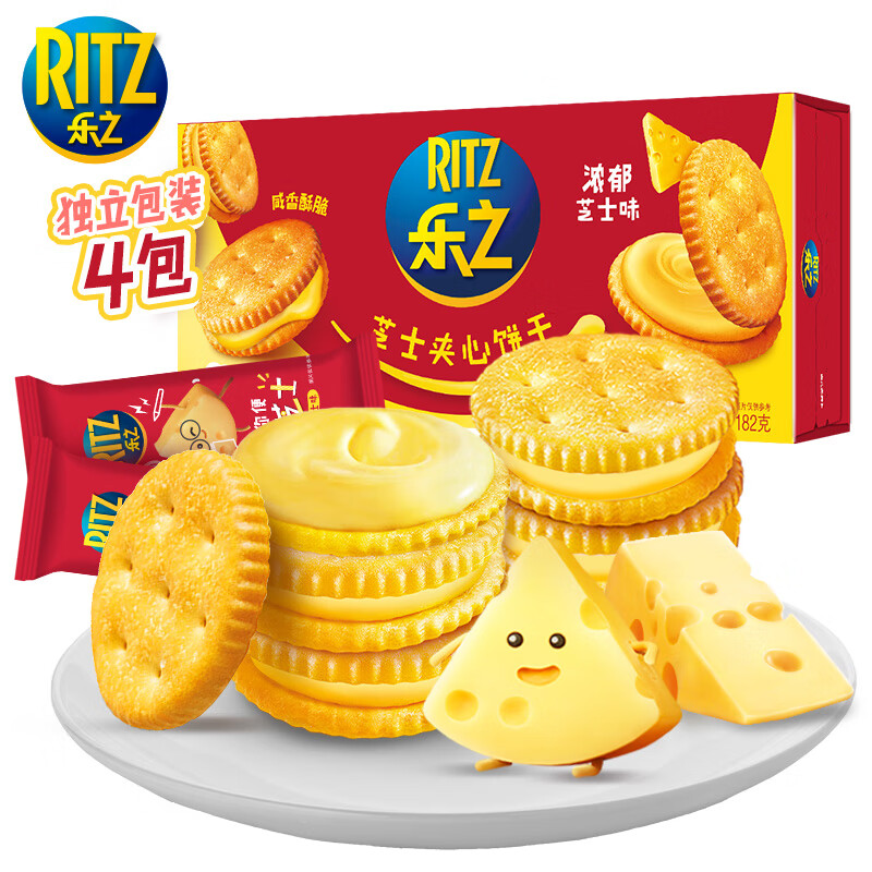 RITZ 卡夫乐 芝士夹心饼干 浓郁芝士味 218g 11.61元