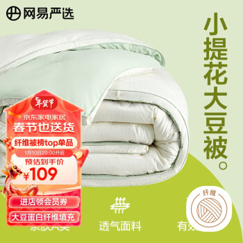 YANXUAN 网易严选 小提花A类10%大豆纤维被 四季被1540g 150*200cm绿色