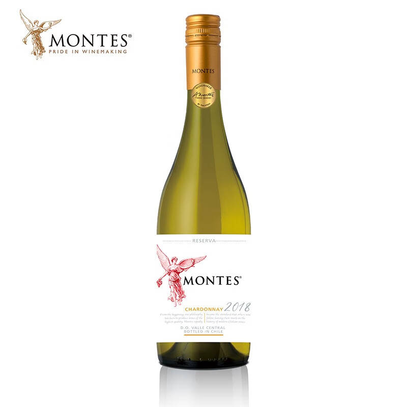 MONTES 蒙特斯 智利原瓶进口 红天使 珍藏级 莎当妮 干白葡萄酒 750ml 单瓶 79元（需买2件，需用券）