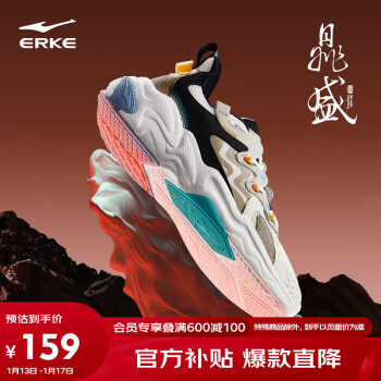 ERKE 鸿星尔克 男鞋休闲鞋防滑轻便时尚老爹鞋运动慢跑鞋