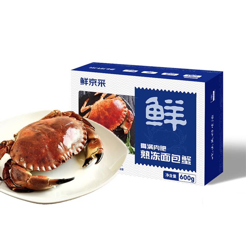 鲜京采 英国熟冻面包蟹600g-800g 73.8元