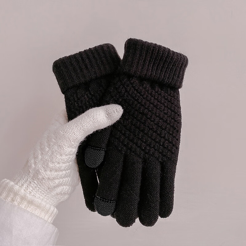 冬季手套男女骑行手套保暖可爱毛线 12.8元