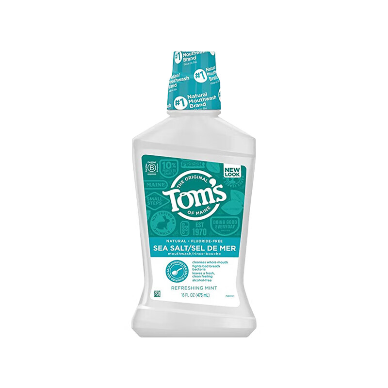 Tom's of Maine 汤姆小屋Toms 天然成人漱口水473ml 海盐薄荷味（无氟） 64.47元（需买3件，需用券）