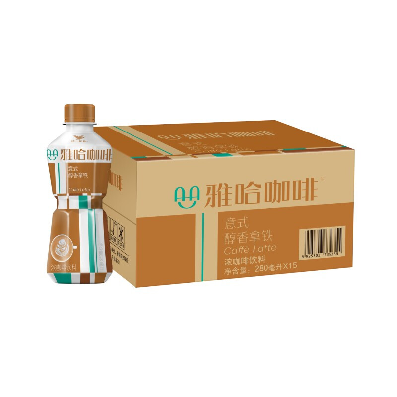 统一 雅哈 意式醇香拿铁咖啡280ml*15瓶/箱 （新旧包装交替发货） 32.4元