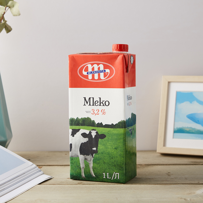 MLEKOVITA 妙可 波兰进口田园系列全脂牛奶纯牛奶1L*12盒整箱装蛋白 94.05元