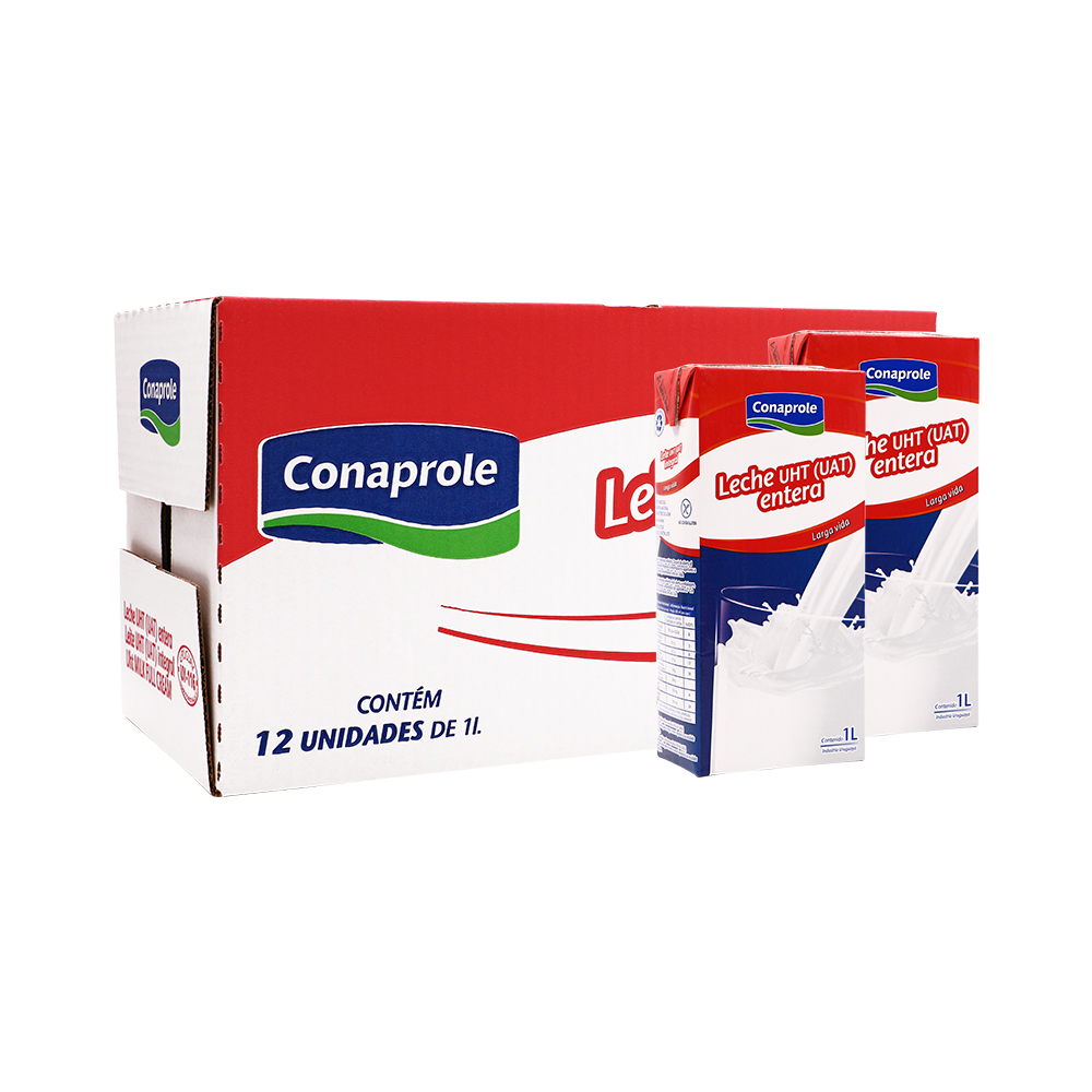 Conaprole 卡贝乐 科拿（Conaprole）乌拉圭原装进口全脂高钙纯牛奶 3.4g乳蛋白 1L*12整箱 早餐奶 94.05元