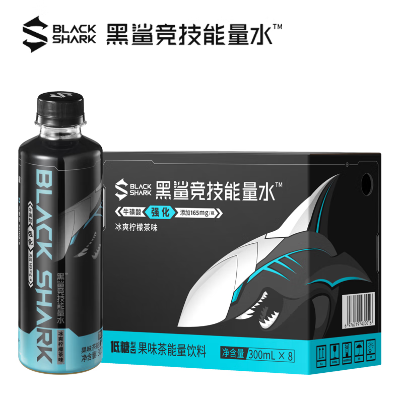 BLACK SHARK 黑鲨 牛磺酸功能饮料 柠檬茶 300mL*8瓶 34.33元（需买3件，需用券）