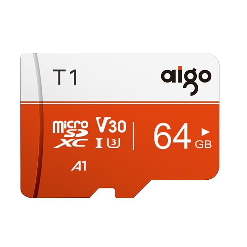 有券的上、限新用户：aigo 爱国者 T1 高速专业版 Micro-SD存储卡 64GB（UHS-I、V30、U3、A1） 券后14.9元