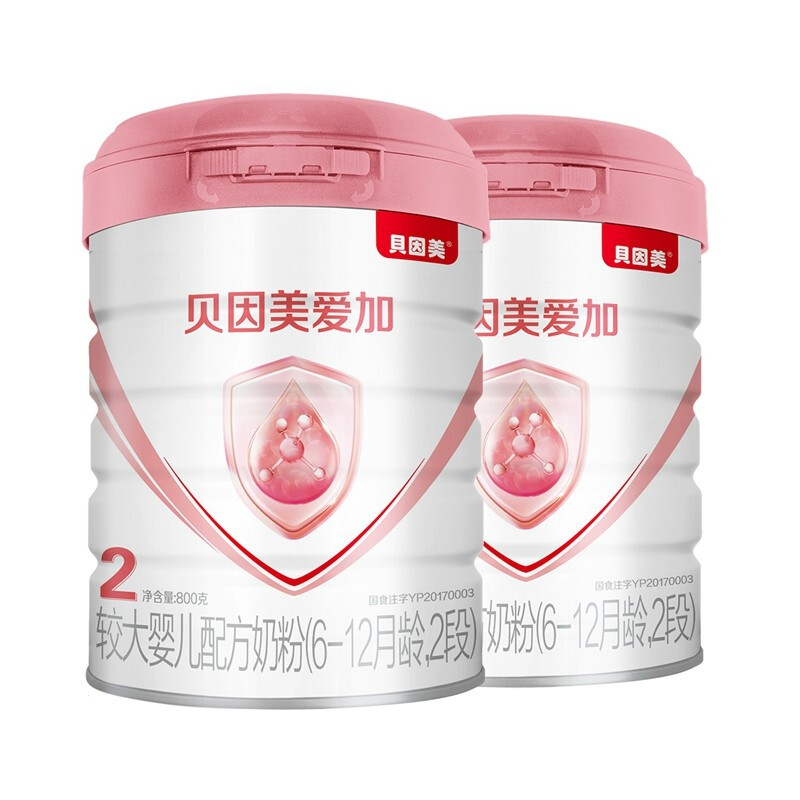 BEINGMATE 贝因美 爱加系列 较大婴儿奶粉 国产版 2段 800g 券后225.96元