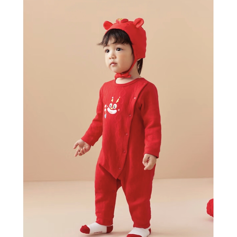 巴拉巴拉 婴儿新年连体衣 欢喜红 90cm 69.9元（双重优惠）
